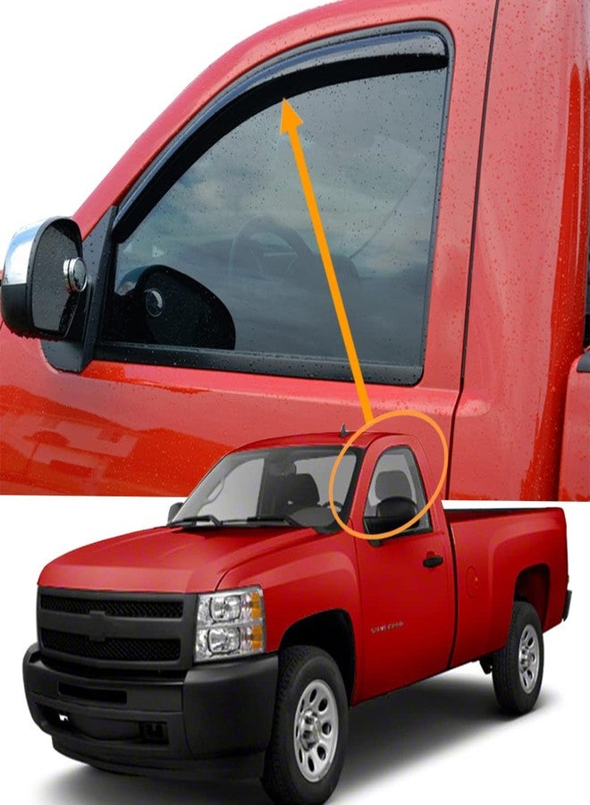 Lightronic واقي نافذة تهوية أوتوماتيكي فائق المتانة من لايترونيك، يناسب سيارات شيفروليه سيلفرادو وجي إم سي سييرا 1500 موديلات 2007-2013، وسيلفرادو/سييرا 2500 HD و3500 HD موديلات 2007-2014، كابينة عادية/ممتدة/مزدوجة، لون دخاني، قطعتان - Image 3